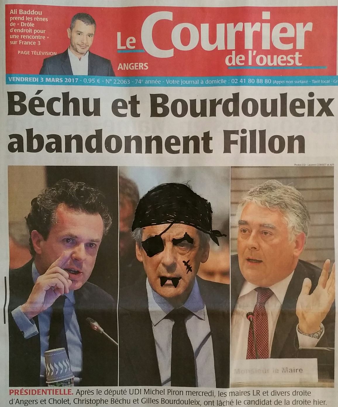 Une du Courrier de l'Ouest - 03-03-2017